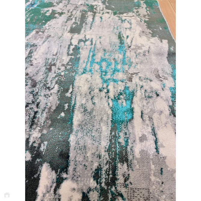 Apollo GR580 Modern Abstract Distressed Metallic Shimmer High-Density Textured Low Profile Short-Pile Grey/Green/Cream Rug-Think Rugs-Rug Love - The Most Loved Rug Store