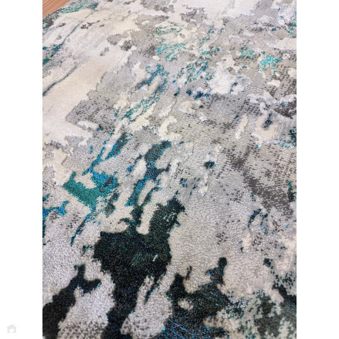 Apollo GR580 Modern Abstract Distressed Metallic Shimmer High-Density Textured Low Profile Short-Pile Grey/Green/Cream Rug-Think Rugs-Rug Love - The Most Loved Rug Store
