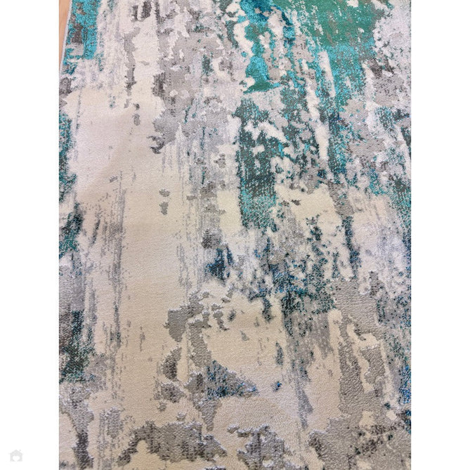 Apollo GR580 Modern Abstract Distressed Metallic Shimmer High-Density Textured Low Profile Short-Pile Grey/Green/Cream Rug-Think Rugs-Rug Love - The Most Loved Rug Store