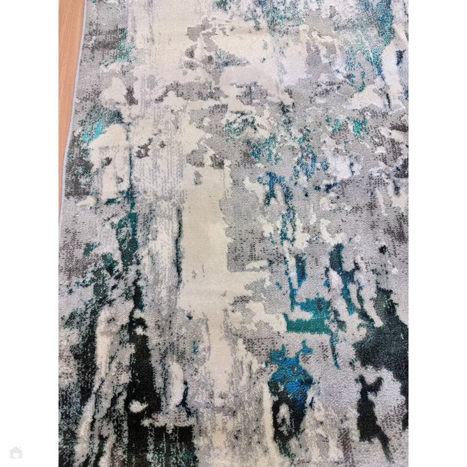 Apollo GR580 Modern Abstract Distressed Metallic Shimmer High-Density Textured Low Profile Short-Pile Grey/Green/Cream Rug-Think Rugs-Rug Love - The Most Loved Rug Store