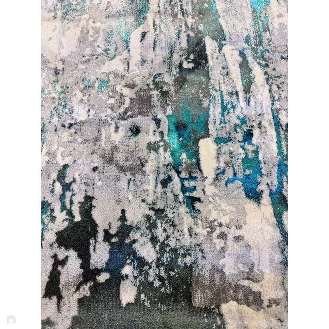 Apollo GR580 Modern Abstract Distressed Metallic Shimmer High-Density Textured Low Profile Short-Pile Grey/Green/Cream Rug-Think Rugs-Rug Love - The Most Loved Rug Store