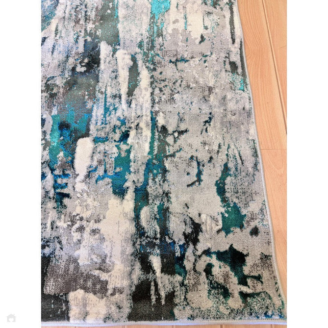 Apollo GR580 Modern Abstract Distressed Metallic Shimmer High-Density Textured Low Profile Short-Pile Grey/Green/Cream Rug-Think Rugs-Rug Love - The Most Loved Rug Store