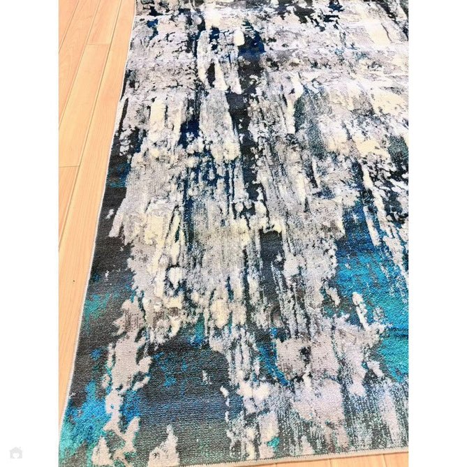 Apollo GR580 Modern Abstract Distressed Metallic Shimmer High-Density Textured Low Profile Short-Pile Grey/Green/Cream Rug-Think Rugs-Rug Love - The Most Loved Rug Store