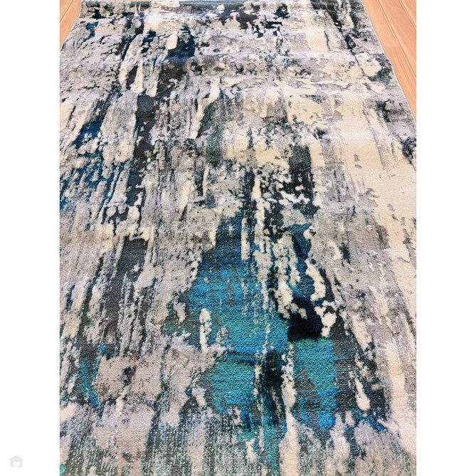 Apollo GR580 Modern Abstract Distressed Metallic Shimmer High-Density Textured Low Profile Short-Pile Grey/Green/Cream Rug-Think Rugs-Rug Love - The Most Loved Rug Store