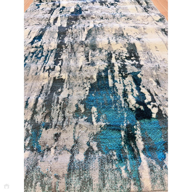 Apollo GR580 Modern Abstract Distressed Metallic Shimmer High-Density Textured Low Profile Short-Pile Grey/Green/Cream Rug-Think Rugs-Rug Love - The Most Loved Rug Store