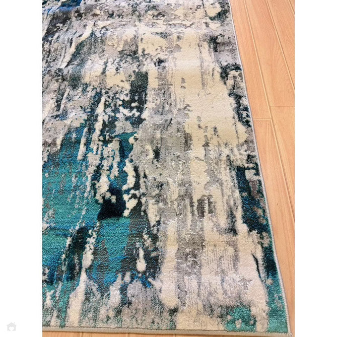 Apollo GR580 Modern Abstract Distressed Metallic Shimmer High-Density Textured Low Profile Short-Pile Grey/Green/Cream Rug-Think Rugs-Rug Love - The Most Loved Rug Store