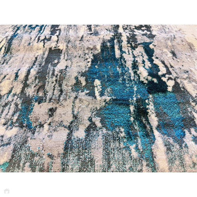 Apollo GR580 Modern Abstract Distressed Metallic Shimmer High-Density Textured Low Profile Short-Pile Grey/Green/Cream Rug-Think Rugs-Rug Love - The Most Loved Rug Store