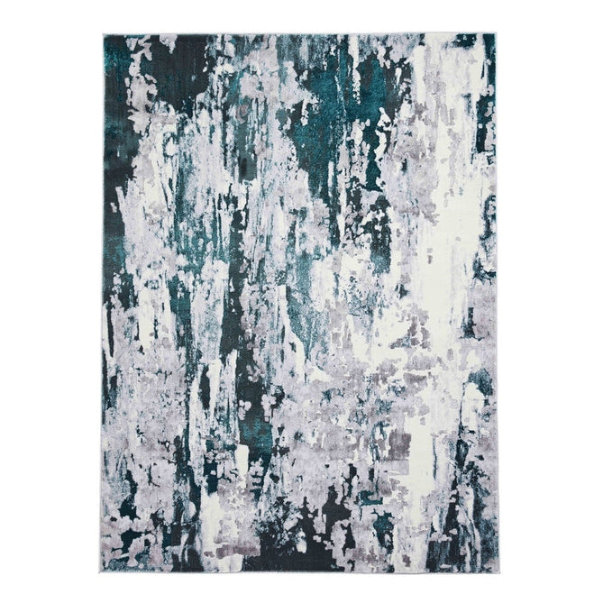 Apollo GR580 Modern Abstract Distressed Metallic Shimmer High-Density Textured Low Profile Short-Pile Grey/Green/Cream Rug-Think Rugs-Rug Love - The Most Loved Rug Store