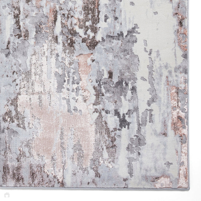 Apollo GR580 Modern Abstract Distressed Metallic Shimmer High-Density Textured Low Profile Short-Pile Grey/Rose/Cream Rug-Think Rugs-Rug Love - The Most Loved Rug Store