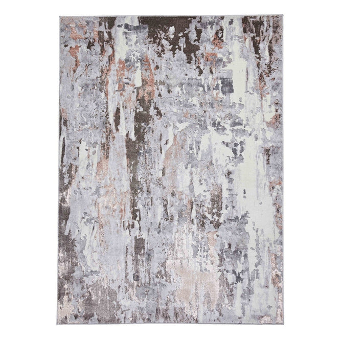 Apollo GR580 Modern Abstract Distressed Metallic Shimmer High-Density Textured Low Profile Short-Pile Grey/Rose/Cream Rug-Think Rugs-Rug Love - The Most Loved Rug Store