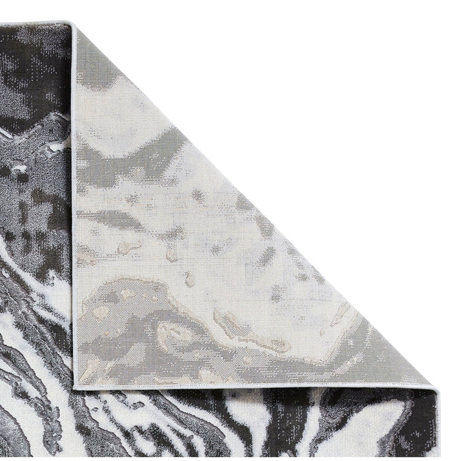 Apollo GR584 Modern Abstract Distressed Marble Metallic Shimmer High-Density Textured Low Profile Short-Pile Grey/Cream Rug-Think Rugs-Rug Love - The Most Loved Rug Store