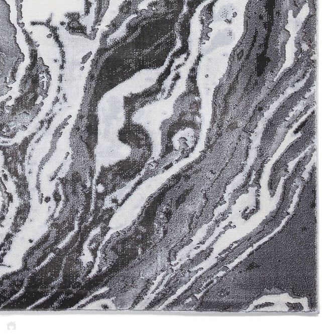 Apollo GR584 Modern Abstract Distressed Marble Metallic Shimmer High-Density Textured Low Profile Short-Pile Grey/Cream Rug-Think Rugs-Rug Love - The Most Loved Rug Store