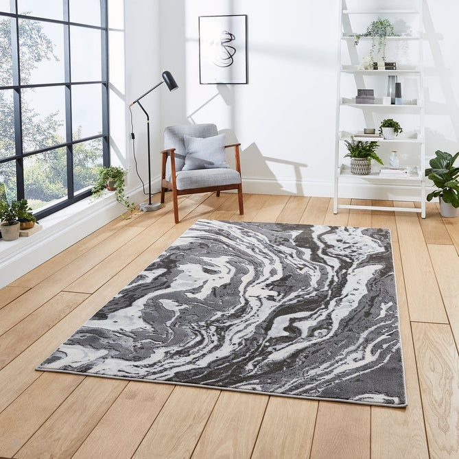 Apollo GR584 Modern Abstract Distressed Marble Metallic Shimmer High-Density Textured Low Profile Short-Pile Grey/Cream Rug-Think Rugs-Rug Love - The Most Loved Rug Store