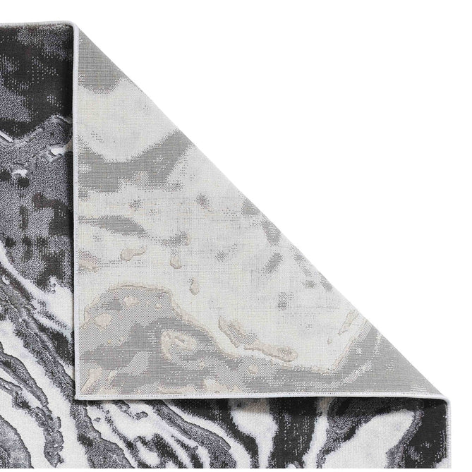 Apollo GR584 Modern Abstract Distressed Marble Metallic Shimmer High-Density Textured Low Profile Short-Pile Grey/Cream Rug-Think Rugs-Rug Love - The Most Loved Rug Store