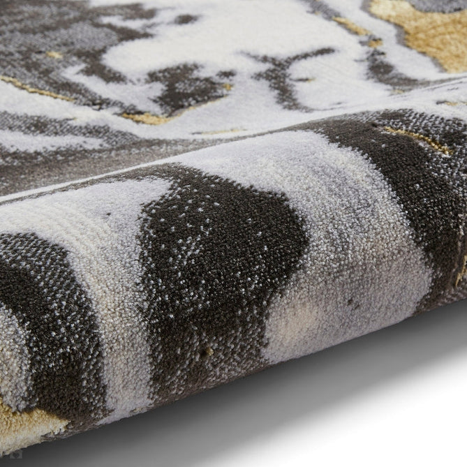 Apollo GR584 Modern Abstract Distressed Marble Metallic Shimmer High-Density Textured Low Profile Short-Pile Grey/Gold/Cream Rug-Think Rugs-Rug Love - The Most Loved Rug Store
