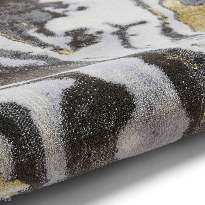 Apollo GR584 Modern Abstract Distressed Marble Metallic Shimmer High-Density Textured Low Profile Short-Pile Grey/Gold/Cream Rug-Think Rugs-Rug Love - The Most Loved Rug Store