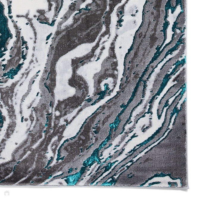 Apollo GR584 Modern Abstract Distressed Marble Metallic Shimmer High-Density Textured Low Profile Short-Pile Grey/Green/Cream Rug-Think Rugs-Rug Love - The Most Loved Rug Store