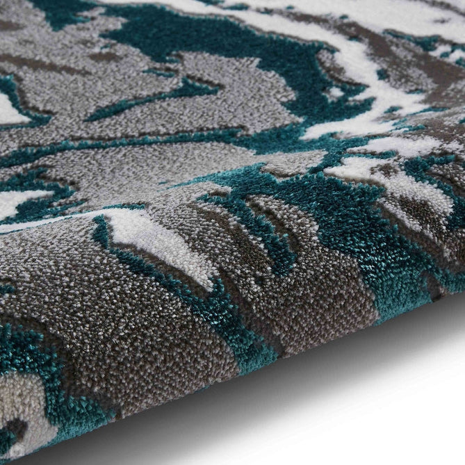 Apollo GR584 Modern Abstract Distressed Marble Metallic Shimmer High-Density Textured Low Profile Short-Pile Grey/Green/Cream Rug-Think Rugs-Rug Love - The Most Loved Rug Store