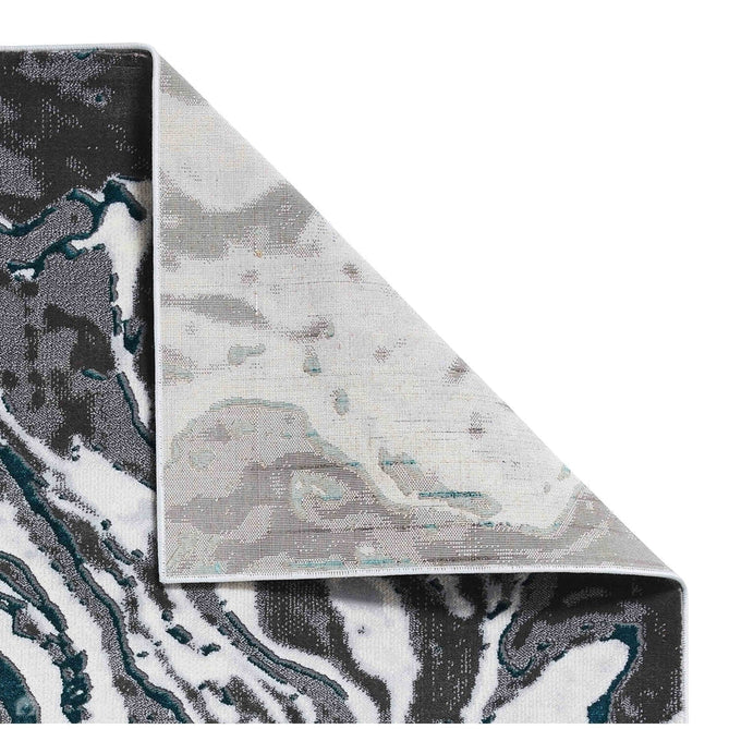 Apollo GR584 Modern Abstract Distressed Marble Metallic Shimmer High-Density Textured Low Profile Short-Pile Grey/Green/Cream Rug-Think Rugs-Rug Love - The Most Loved Rug Store
