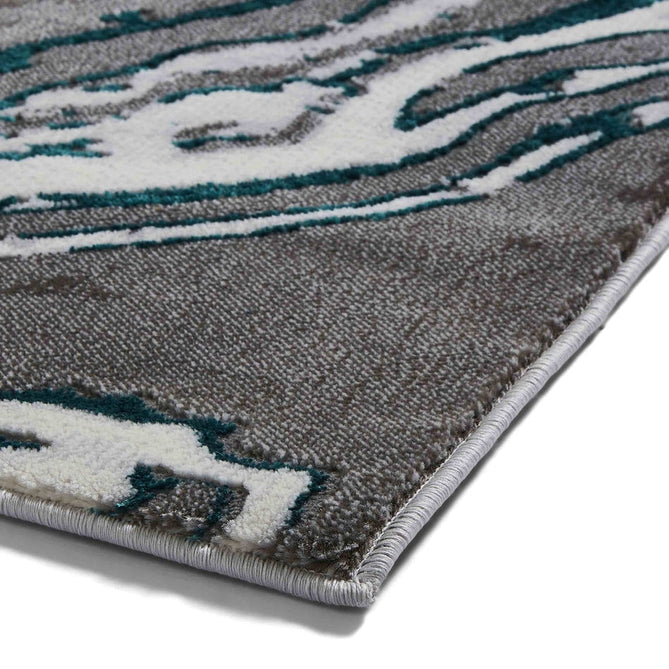 Apollo GR584 Modern Abstract Distressed Marble Metallic Shimmer High-Density Textured Low Profile Short-Pile Grey/Green/Cream Rug-Think Rugs-Rug Love - The Most Loved Rug Store