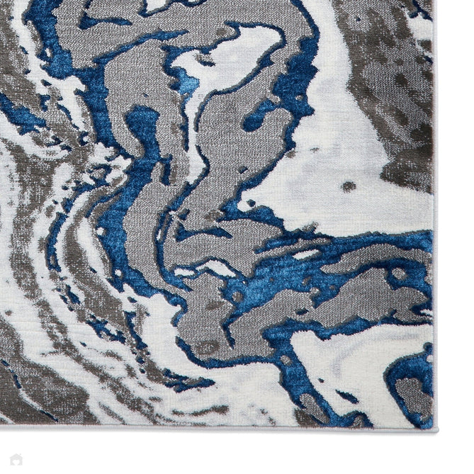 Apollo GR584 Modern Abstract Distressed Marble Metallic Shimmer High-Density Textured Low Profile Short-Pile Grey/Navy/Cream Rug-Think Rugs-Rug Love - The Most Loved Rug Store