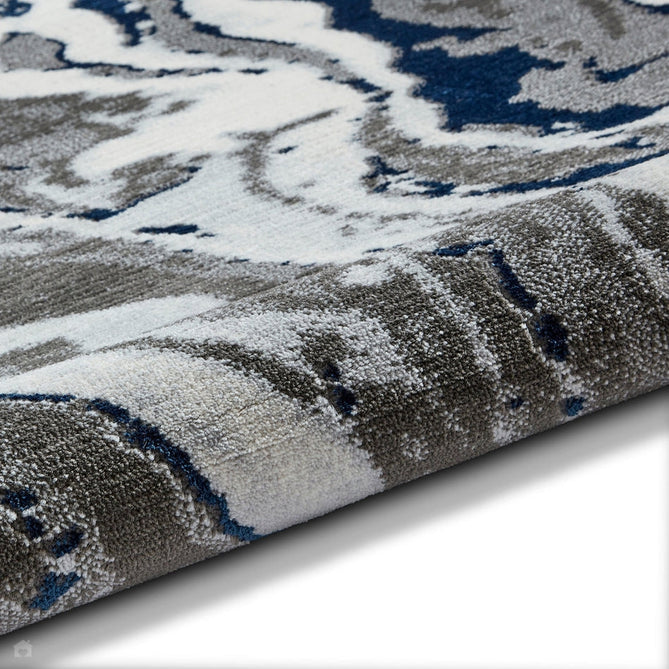 Apollo GR584 Modern Abstract Distressed Marble Metallic Shimmer High-Density Textured Low Profile Short-Pile Grey/Navy/Cream Rug-Think Rugs-Rug Love - The Most Loved Rug Store