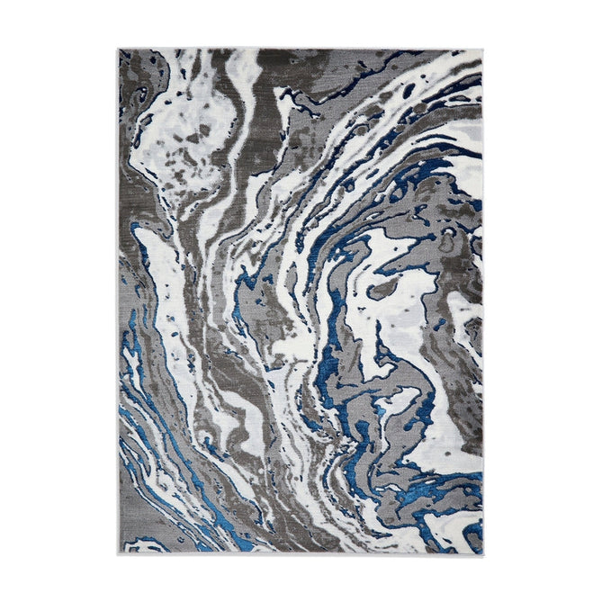 Apollo GR584 Modern Abstract Distressed Marble Metallic Shimmer High-Density Textured Low Profile Short-Pile Grey/Navy/Cream Rug-Think Rugs-Rug Love - The Most Loved Rug Store