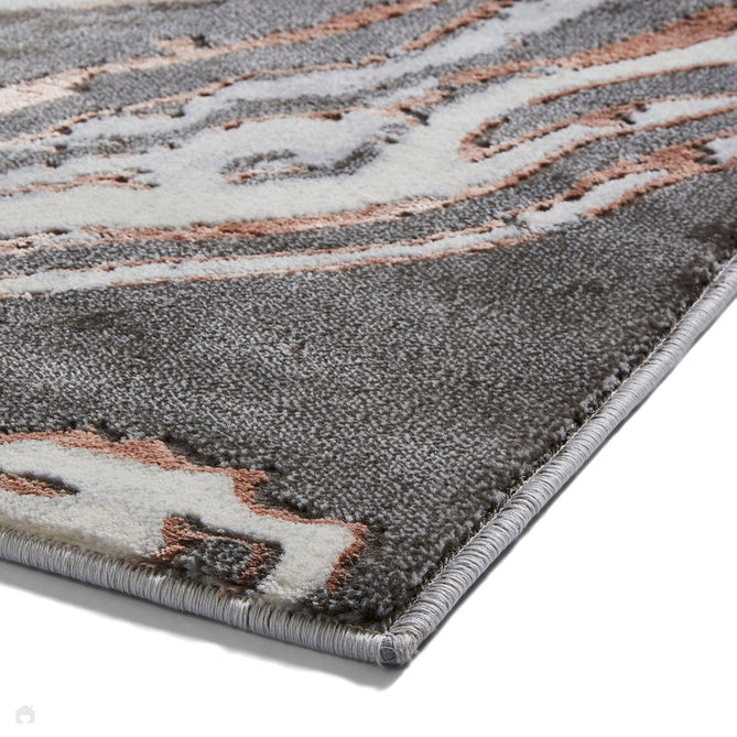 Apollo GR584 Modern Abstract Distressed Marble Metallic Shimmer High-Density Textured Low Profile Short-Pile Grey/Rose/Cream Rug-Think Rugs-Rug Love - The Most Loved Rug Store
