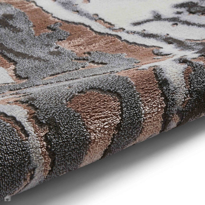 Apollo GR584 Modern Abstract Distressed Marble Metallic Shimmer High-Density Textured Low Profile Short-Pile Grey/Rose/Cream Rug-Think Rugs-Rug Love - The Most Loved Rug Store