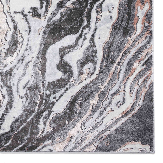 Apollo GR584 Modern Abstract Distressed Marble Metallic Shimmer High-Density Textured Low Profile Short-Pile Grey/Rose/Cream Rug-Think Rugs-Rug Love - The Most Loved Rug Store
