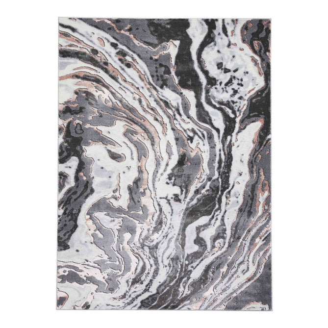 Apollo GR584 Modern Abstract Distressed Marble Metallic Shimmer High-Density Textured Low Profile Short-Pile Grey/Rose/Cream Rug-Think Rugs-Rug Love - The Most Loved Rug Store