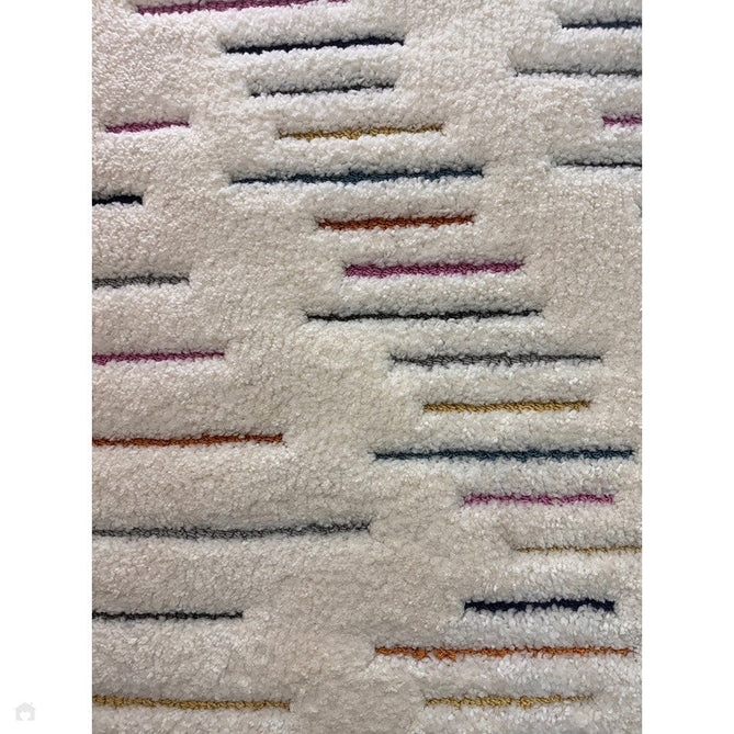 Ariana AR03 Harmony Modern Moroccan Berber Textured Hi-Low Cut+Loop Pile Soft Plush Boho Shaggy Cream/Multicolour Rug-Asiatic Carpets-Rug Love - The Most Loved Rug Store