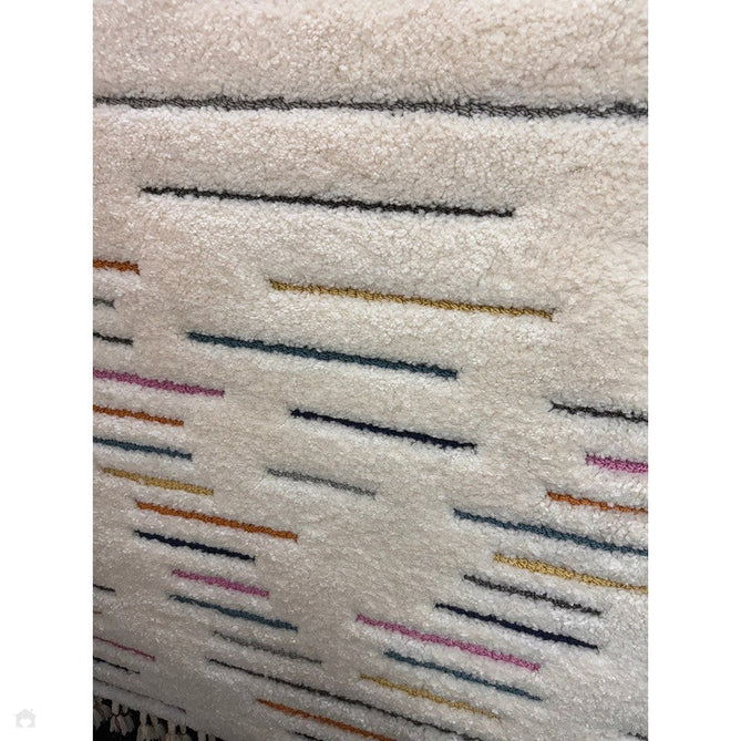 Ariana AR03 Harmony Modern Moroccan Berber Textured Hi-Low Cut+Loop Pile Soft Plush Boho Shaggy Cream/Multicolour Rug-Asiatic Carpets-Rug Love - The Most Loved Rug Store