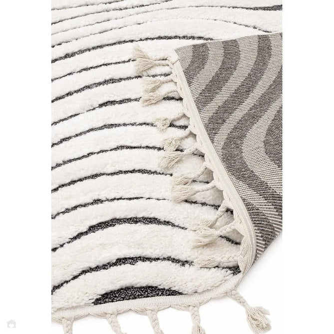 Ariana AR10 Ripple Modern Moroccan Berber Textured Hi-Low Cut+Loop Pile Soft Plush Boho Shaggy Cream/Grey Rug 160 x 230 cm-Shop Returns-Rug Love - The Most Loved Rug Store