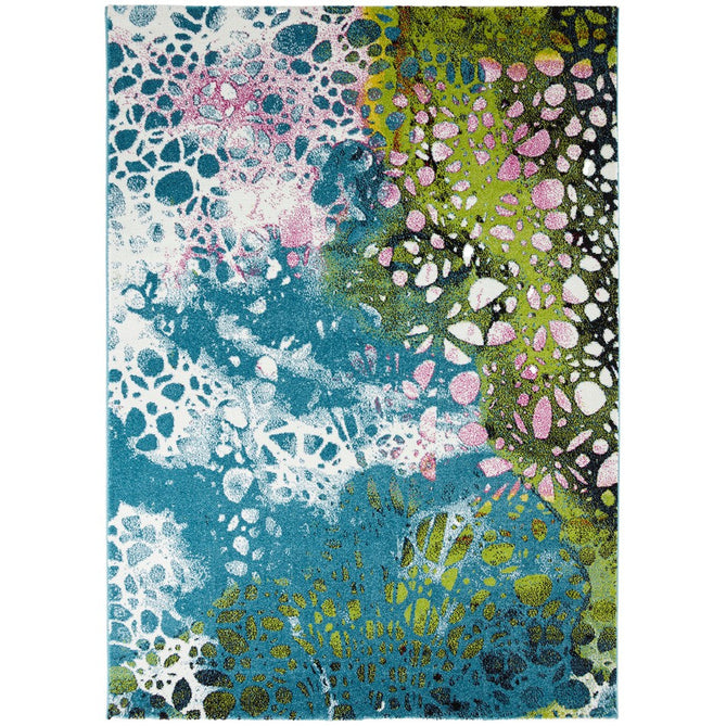 Art ART103 Modern Abstract Soft Easy Care Durable Polypropylene Blue/Multicolour Rug-Concept Looms-Rug Love - The Most Loved Rug Store