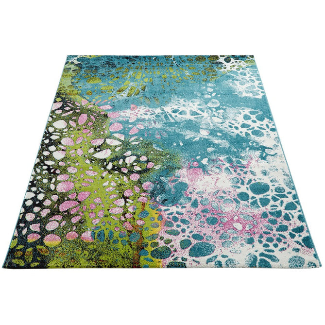 Art ART103 Modern Abstract Soft Easy Care Durable Polypropylene Blue/Multicolour Runner-Concept Looms-Rug Love - The Most Loved Rug Store