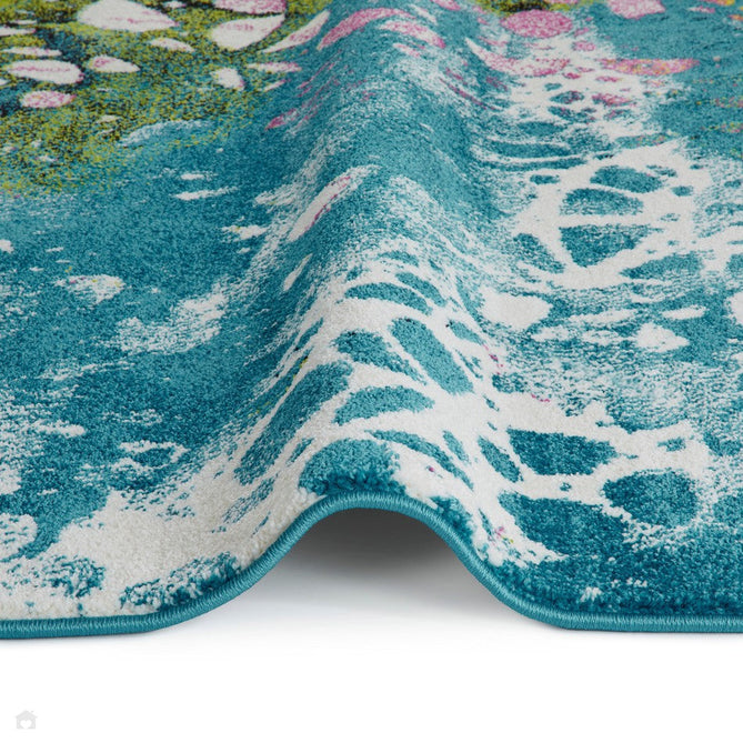 Art ART103 Modern Abstract Soft Easy Care Durable Polypropylene Blue/Multicolour Runner-Concept Looms-Rug Love - The Most Loved Rug Store