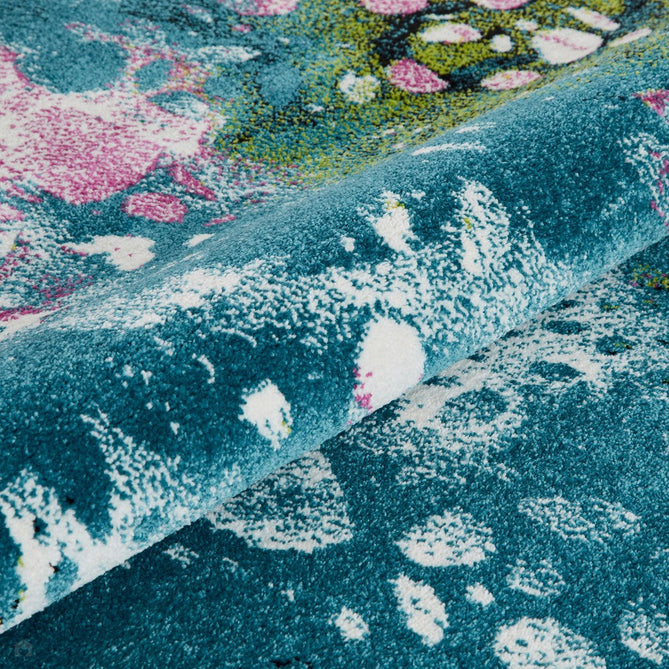 Art ART103 Modern Abstract Soft Easy Care Durable Polypropylene Blue/Multicolour Runner-Concept Looms-Rug Love - The Most Loved Rug Store