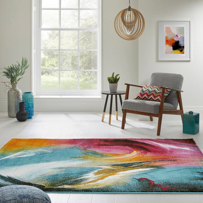 Art ART104 Modern Abstract Soft Easy Care Durable Polypropylene Multicolour Runner-Concept Looms-Rug Love - The Most Loved Rug Store