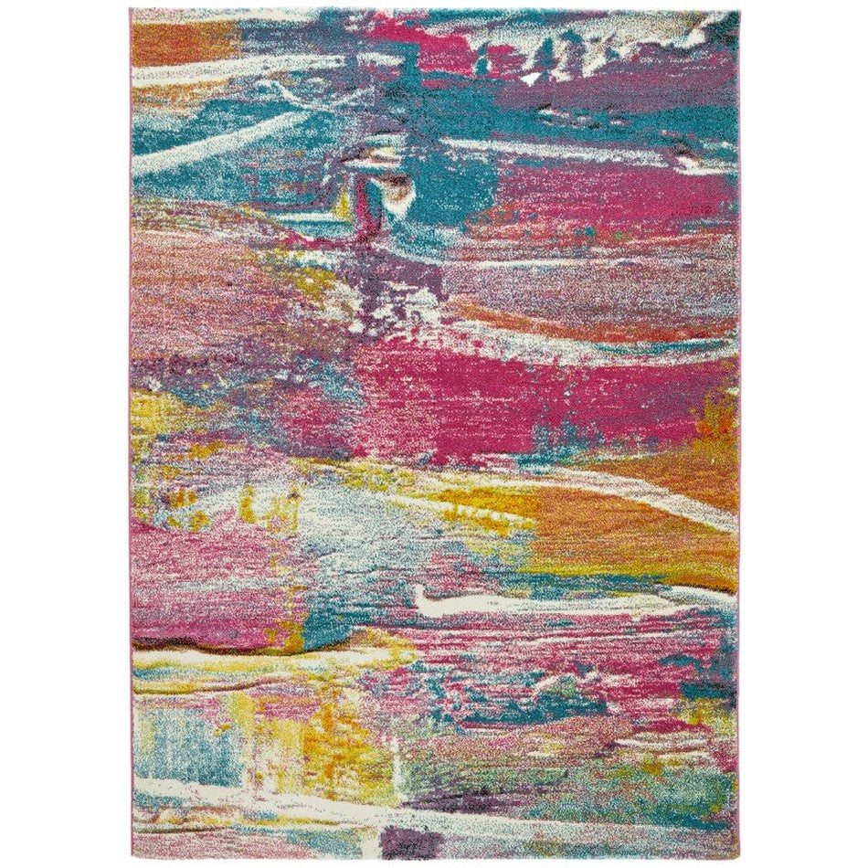 Modern Multicolour Rug On Sale Art ART107 Modern Abstract Soft Easy Care Polypropylene Light ...