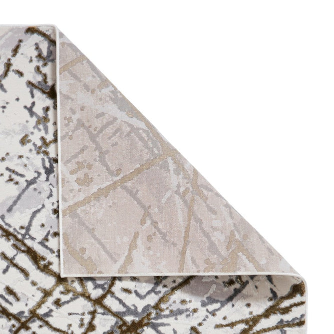 Artemis B8403A Modern Abstract Marble Metallic Shimmer Textured High-Density Soft-Touch Silver/Gold/Cream Rug-Think Rugs-Rug Love - The Most Loved Rug Store
