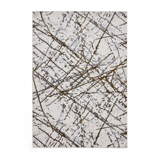 Artemis B8403A Modern Abstract Marble Metallic Shimmer Textured High-Density Soft-Touch Silver/Gold/Cream Rug-Think Rugs-Rug Love - The Most Loved Rug Store