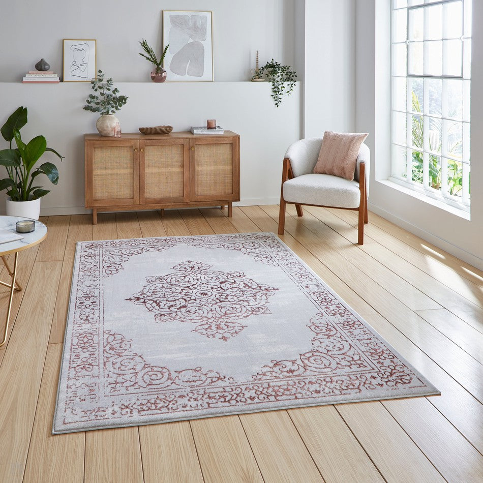 On Sale Artemis B9076A Traditional Medallion Border Distressed Metallic ...