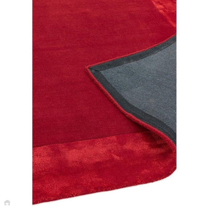 Ascot Modern Plain Hand-Woven Wool Centred Loop Pile Metallic Shimmer Wide Viscose Border Crimson Red/Ruby Red Rug-Asiatic Carpets-Rug Love - The Most Loved Rug Store