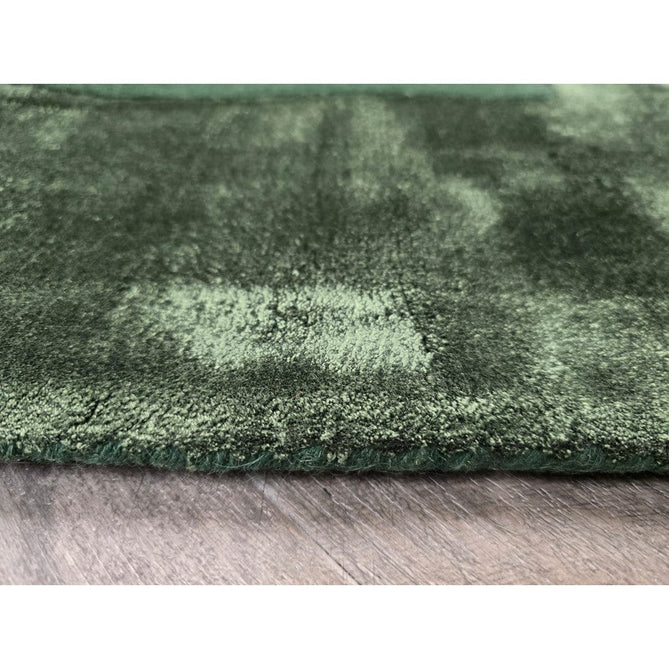 Ascot Modern Plain Hand-Woven Wool Centred Loop Pile Metallic Shimmer Wide Viscose Border Deep Forest Green/Emerald Green Rug-Asiatic Carpets-Rug Love - The Most Loved Rug Store