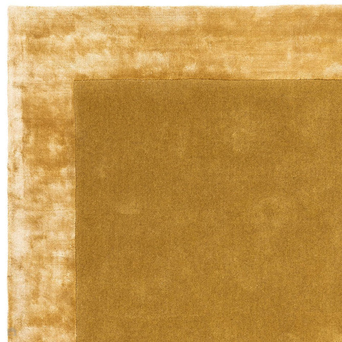 Ascot Modern Plain Hand-Woven Wool Centred Loop Pile Metallic Shimmer Wide Viscose Border Golden Ochre/Antique Gold Rug-Asiatic Carpets-Rug Love - The Most Loved Rug Store