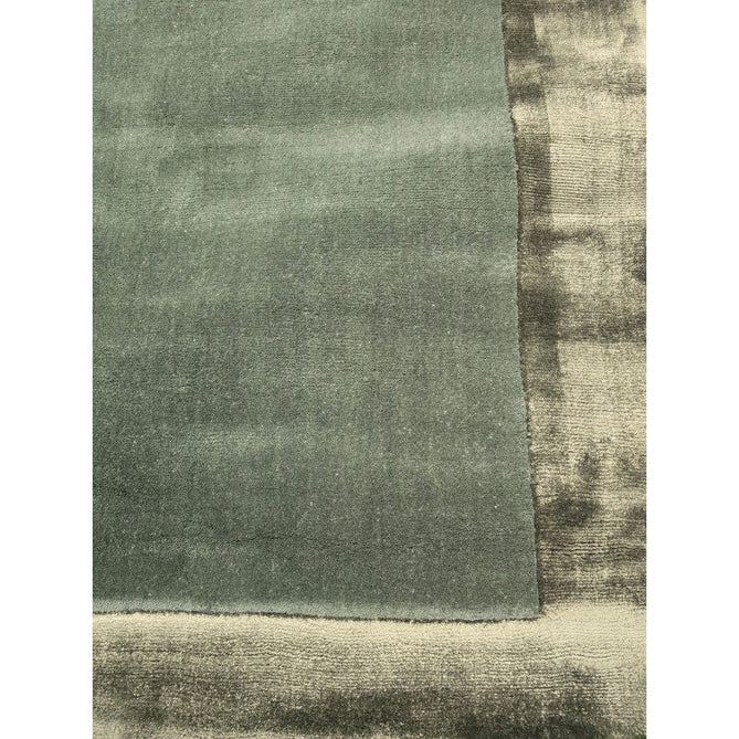 Ascot Modern Plain Hand-Woven Wool Centred Loop Pile Metallic Shimmer Wide Viscose Border Green Rug-Asiatic Carpets-Rug Love - The Most Loved Rug Store