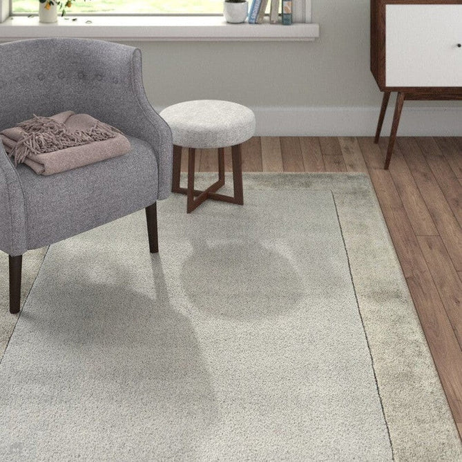 Ascot Modern Plain Hand-Woven Wool Centred Loop Pile Metallic Shimmer Wide Viscose Border Pale Silver Grey/Platinum Grey Rug-Asiatic Carpets-Rug Love - The Most Loved Rug Store