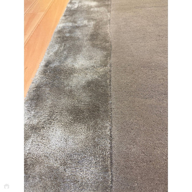 Ascot Modern Plain Hand-Woven Wool Centred Loop Pile Metallic Shimmer Wide Viscose Border Pale Silver Grey/Platinum Grey Rug-Asiatic Carpets-Rug Love - The Most Loved Rug Store
