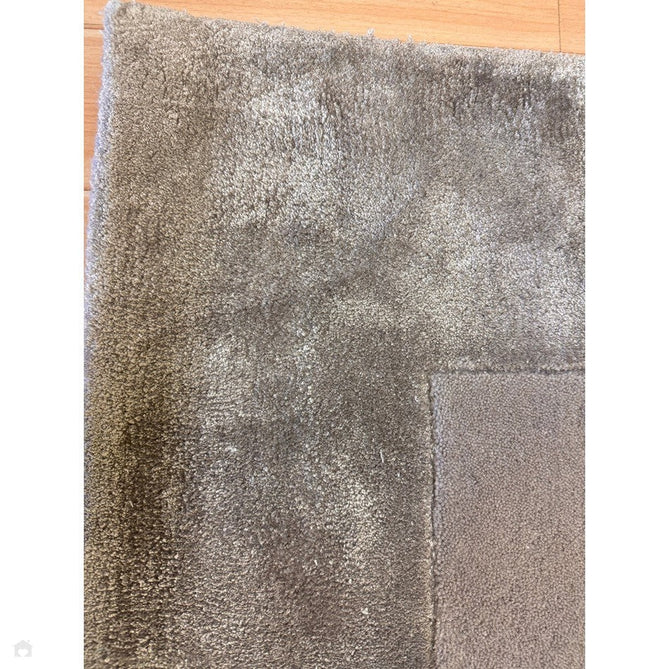 Ascot Modern Plain Hand-Woven Wool Centred Loop Pile Metallic Shimmer Wide Viscose Border Pale Silver Grey/Platinum Grey Rug-Asiatic Carpets-Rug Love - The Most Loved Rug Store